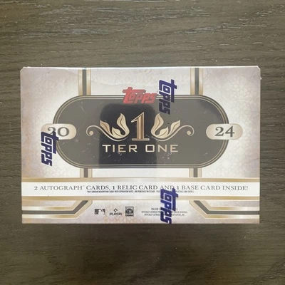 2024 Topps Tier One Baseball Sealed Hobby Box of 2 Auto, 1 Relic & 1 Base Card - Image 1 of 3