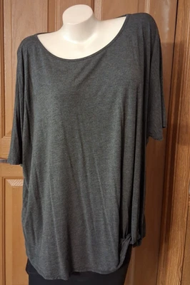 Maurice's 24/7 Gray Tee Scoop Neck Dolman Sleeves Plus Size 4 - Image 1 of 4