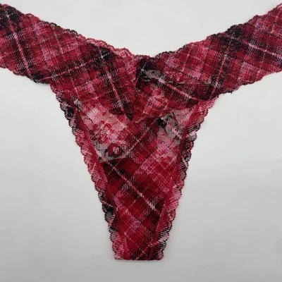 Victorias Secret Tanga Navidad Encaje Rojo Rosa Negro Cuadros Lacie Bragas XL NUEVO CON ETIQUETAS Foto 1 de 4