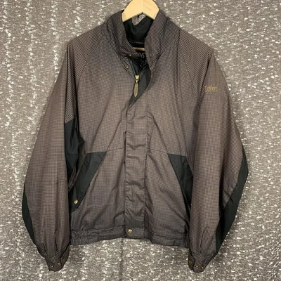 Dryjoys by Footjoy Mens Brown Tan Houndstooth Golf Windbreaker Jacket Medium - Image 1 of 4