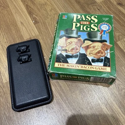 Vintage 1984 Pass The Pigs Board Dice Game MB HASBRO Retro - Green Box - Image 1 of 4
