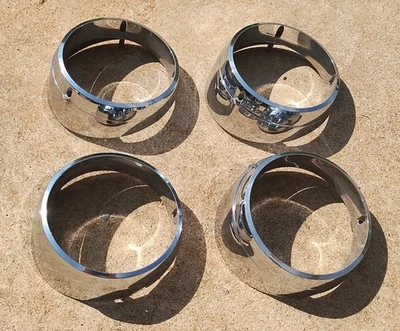 1964 CHRYSLER IMPERIAL HEADLIGHT BEZEL ASSEMBLY VGC USED  ( set of 4 ) MoPaR - Image 1 of 4