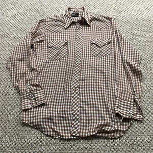 Camisa de Colección Sears Western Wear Para Hombres Alta Grande Perla A Presión A Cuadros Años 70 - Imagen 1 de 12