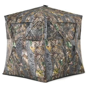 3 Person Portable Hunting Blind Pop-Up Ground Blind w/Tie-downs & Carrying Bag - Picture 1 of 12