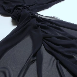 Stoff Polyester Chiffon dunkelblau transparent leicht weich fallend - Bild 1 von 1