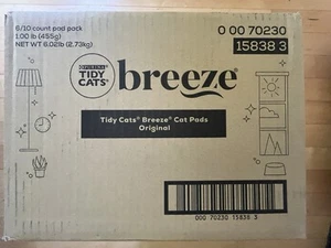 6PK Purina Tidy Cats Breeze Absorbent Cat Litter Pads, 24/7 Odor Control 60 Pads - Picture 1 of 3