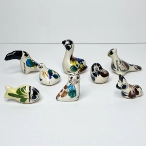 Mexikanische Mini Keramik Tiere Set / 8 handbemalt - Bild 1 von 6