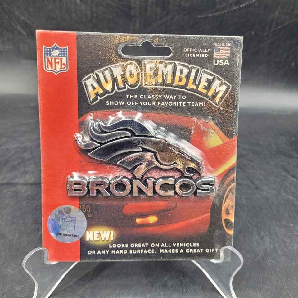 Broncos Promark 2000 Car Emblem NFL Football Metallic Finish
