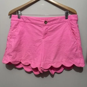 Pantalones Cortos Lilly Pulitzer Para Mujer Talla 6 Buttercup Rosa Dobladillo Festoneado Barbiecore - Imagen 1 de 9