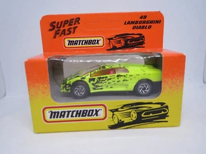 Matchbox LAMBORGHINI DIABLO 1995 #49/75 Superfast Vintage MIB Moving Parts - Picture 1 of 13