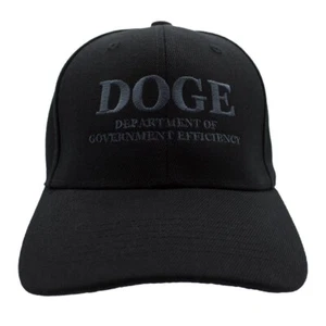 Gray Embroidered D.O.G.E. Hat Adjustable Black Baseball Cap for Adults - Picture 1 of 2