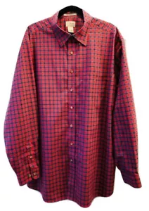 LL Bean Herren rot kariertes Button Down Hemd XL-Tall Langarm knitterarm - Bild 1 von 9