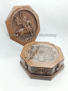 Reliquary Box Orthodox Carved Wooden Icon of St. George the Victorious - Picture 1 of 9