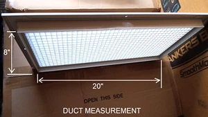 Rejilla de aire de retorno de aluminio de 8"x 20", tasa de huevos de núcleo cubo, alto flujo de aire, (reparada) - Imagen 1 de 9