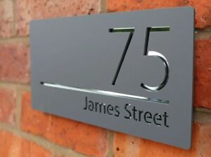 Door Sign House Numbers Laser Cut Anthracite Custom House Numbers Address Plaque