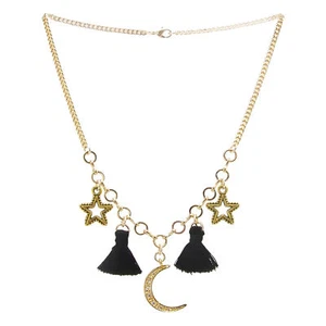 Collar Yunis K Moon Stars and Borla Charm en Chapado en Negro y Oro - Imagen 1 de 5
