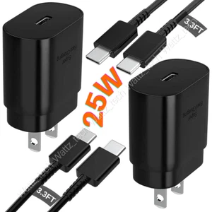 25W Super Fast Charger Block Type USB C Cable for Samsung Galaxy S22 S21 S20 S10 - Picture 1 of 15