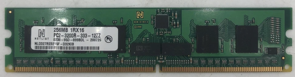 NetList NLD327R23215F-D32KIB 256MB DDR2 Server RAM Memory - Image 1 of 2
