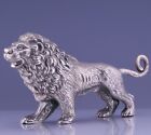 GREAT ANTIQUE ITALIAN .800 SOLID SILVER STANDING LION FIGURE PAPERWEIGHT