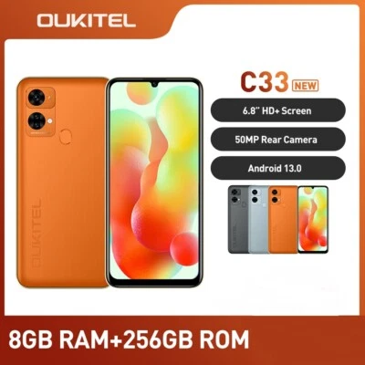 OUKITEL C33 8GB+256GB smartphone 6.8 inch Android 13 50MP rear camera smartphone - Image 1 of 4