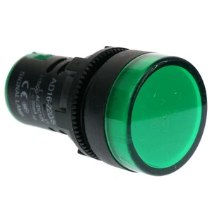 EARU AD16-22D/S 22mm Panel Mount LED Signal Indicator Light, Green 12V - Picture 1 of 12