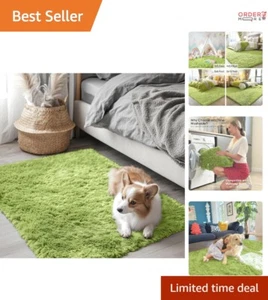 Small Plush Area Rug 2x3 Feet Machine Washable Non-Slip for Kids Bedroom Decor - Picture 1 of 10