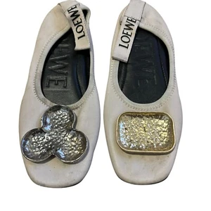 Loewe leather ballet flats Medallion Share Size 37 White - Picture 1 of 10