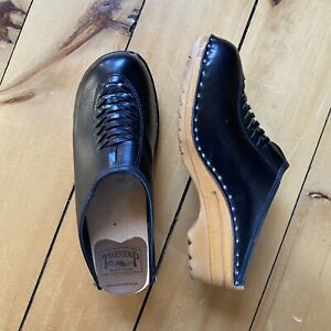 Troentorp Wright Bastad Clogs Womens 41 Black Braided Leather Shoes Swedish 11