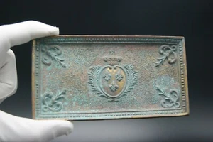 MAX LE VERRIER STEMMA REALE FRANCESE BRONZO PORTAGIOIE PIATTO CARTE VASSOIO FRANCIA - Foto 1 di 10