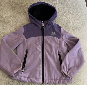 Snozu Girls Purple Hooded Soft Shell Winter Coat Pockets 5-6 - Picture 1 of 11