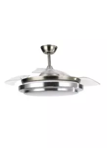 42 in with Light Kit & Remote Control LED Brushed Nickel Retractable Ceiling Fan - Picture 1 of 2