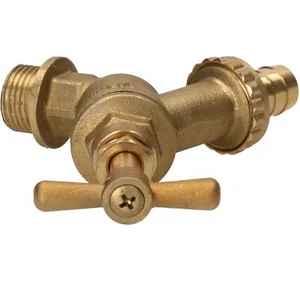 Grifo de unión de manguera de latón de 1/2" con válvula de retención doble prevención de reflujo exterior - Imagen 1 de 4