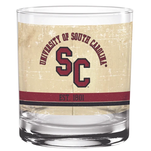 South Carolina Gamecocks 14oz. Vintage Retro Rocks Glass Cover