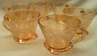 BEAUTIFUL Vintage JEANETTE GLASS FLORAGOLD LOUISA Set of 6 COFFEE CUPS