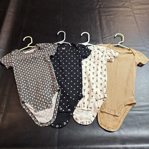 Carter’s Bebé Niña Una Pieza Snap Lote Talla 12 Meses - Marrón Neutro Negro Crema - Imagen 1 de 9