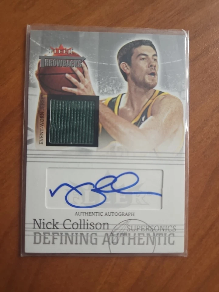 2004-05 Fleer Throwback Nick Collison Autograph Game Used Jersey# 103/149 - Image 1 of 3