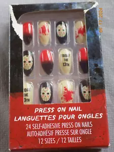 Friday The 13th Press On Nail Chips NIB 12 sizes 24 Self Adhesive Nail Chips - Picture 1 of 2