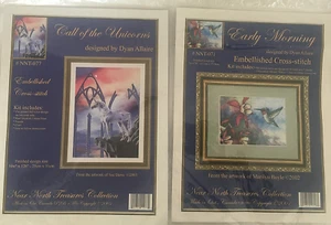 Dyan Allaire Counted Cross Stitch 2 Patterns Call of the Unicorn & Early Morning - Picture 1 of 6