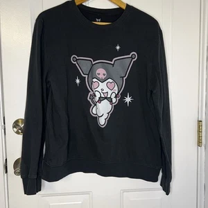 Kuromi Sanrio Sweatshirt Size Small Black Pullover Hello Kitty Hearts Skull - Picture 1 of 4