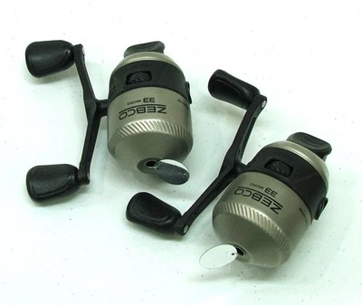 Carretes micro de pesca Zebco 33 con alerta de mordida, 2 carretes por precio, NUEVO sin cajas Foto 1 de 4