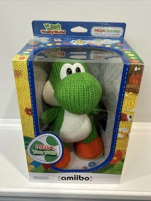 MEGA Yarn Yoshi {Nintendo Amiibo} Novo em folha lacrado de fábrica! Muito RARO! Autêntico - Imagem 1 de 4