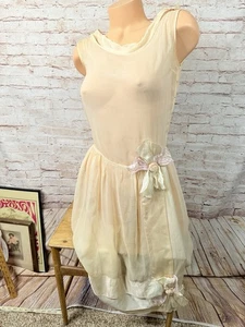 Antique Vintage 1920s Gown Flapper Dress SHEER Crepe Silk Millinery AS IS READ - Picture 1 of 24