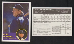 Tarjeta promocional Alan Trammell rara 1990 puntaje en caja MLB promociones #40 SP promoción SSP - Imagen 1 de 1