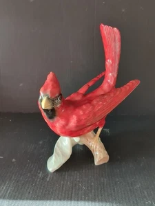 LARGER SIZE VINTAGE * GOEBEL * W GERMAN CERAMIC RED CARDINAL BIRD FIGURINE CV92 - Picture 1 of 6