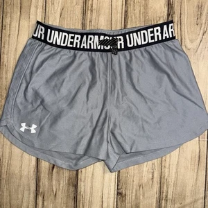Girls Under Armour Medium Loose Fit Gray Shorts - Picture 1 of 4