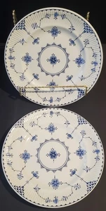 Furnivals Limitiert Blau Dänemark Spitze Geriffelt Salat/Brot Teller 8" Menge 2 - Bild 1 von 7