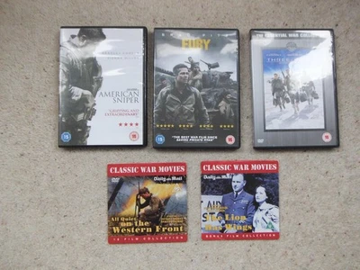 5 War Films on DVD - Three Kings, Fury, American Sniper + 2 Others - Image 1 of 4