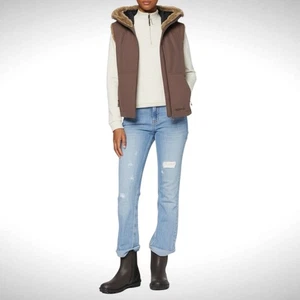 Marmot Damen Gr. M Felllange Kunstfell gefütterte Kapuze Weste braun Winter Lagenlook - Bild 1 von 17