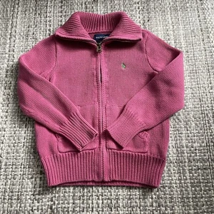 Ralph Lauren girls long sleeve sweater Size 4/4T Pockets Logo Toddler Pink  - Picture 1 of 7