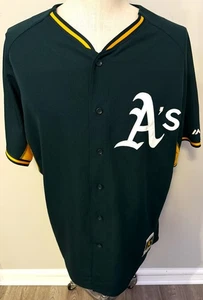 MLB Oakland Athletics A's Majestic Baseball Jersey Men's Sz 52 Green - Preowned - Picture 1 of 4
